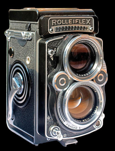 Rolleiflex ikerlencsés kamera